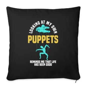 Regarder mes propres marionnettes me rappelle - Housse de coussin décorative 45 x 45 cm - noir - Devant