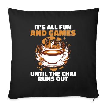 Ce n’est que du plaisir et des jeux jusqu’à ce que le chai soit épuisé - Housse de coussin décorative 45 x 45 cm - noir - Devant