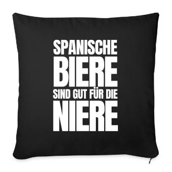 Les bières espagnoles sont bonnes pour les reins ! - Housse de coussin décorative 45 x 45 cm - noir - Devant