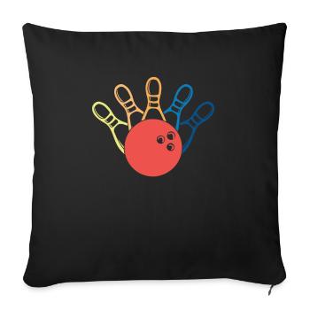 Bowling Bowlen Bowler - Housse de coussin décorative 45 x 45 cm - noir - Devant