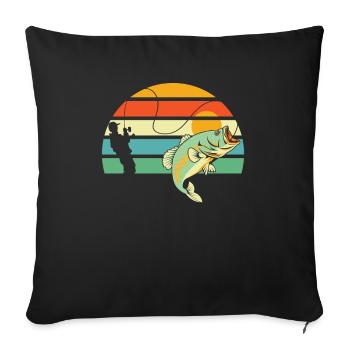 Angler Fishing - Sofa pillowcase 17,3'' x 17,3'' (45 x 45 cm) - black - Front