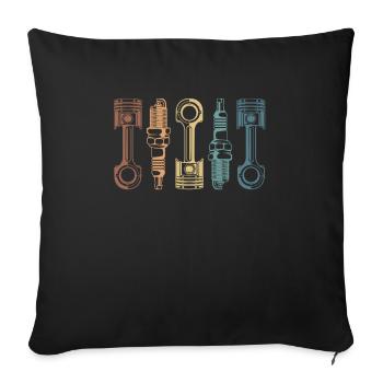 Moto Motard Motard - Housse de coussin décorative 45 x 45 cm - noir - Devant
