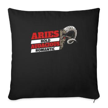 Caractéristiques des signes du zodiaque Bélier - Housse de coussin décorative 45 x 45 cm - noir - Devant