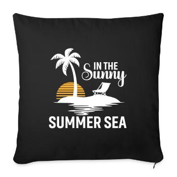 In the sunny summer sea - Sofa pillowcase 17,3'' x 17,3'' (45 x 45 cm) - black - Front