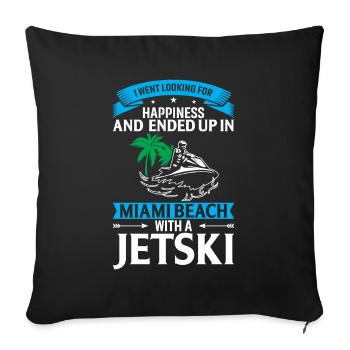 I was looking for happiness and ended up in mi - Sofa pillowcase 17,3'' x 17,3'' (45 x 45 cm) - black - Front