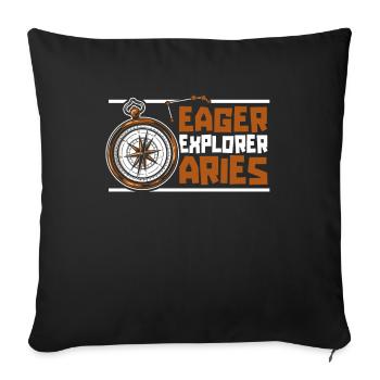 Aventure du Bélier - Housse de coussin décorative 45 x 45 cm - noir - Devant