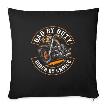 Motorrad Motard Moto Moto Papa - Housse de coussin décorative 45 x 45 cm - noir - Devant