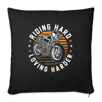 Motorrad Motard Moto Moto Papa - Housse de coussin décorative 45 x 45 cm - noir - Devant