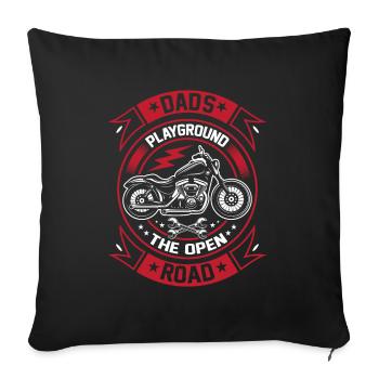 Motorrad Motard Moto Moto Papa - Housse de coussin décorative 45 x 45 cm - noir - Devant