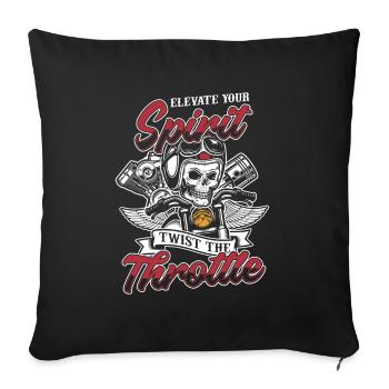 Motorrad Biker Motorbike Motorcycle Therapy - Sofa pillowcase 17,3'' x 17,3'' (45 x 45 cm) - black - Front