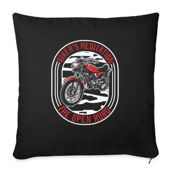 Motorrad Biker Moto Moto Thérapie - Housse de coussin décorative 45 x 45 cm - noir - Devant