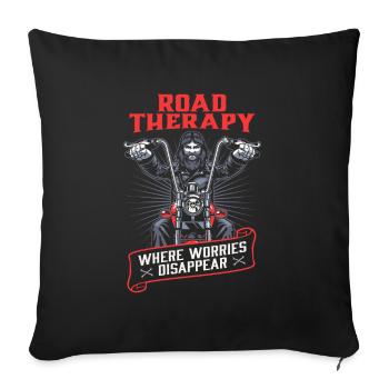 Motorrad Biker Motorbike Motorcycle Therapy - Sofa pillowcase 17,3'' x 17,3'' (45 x 45 cm) - black - Front