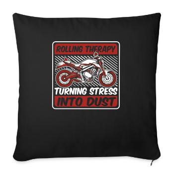Motorrad Biker Moto Moto Thérapie - Housse de coussin décorative 45 x 45 cm - noir - Devant