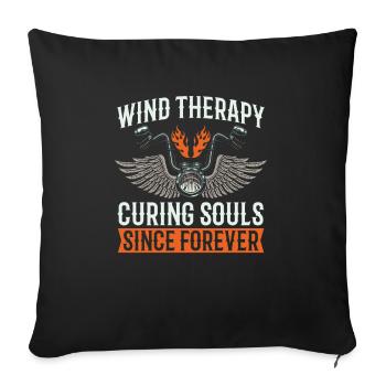 Motorrad Biker Motorbike Motorcycle Therapy - Sofa pillowcase 17,3'' x 17,3'' (45 x 45 cm) - black - Front