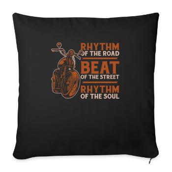 Moto Motard Moto - Housse de coussin décorative 45 x 45 cm - noir - Devant