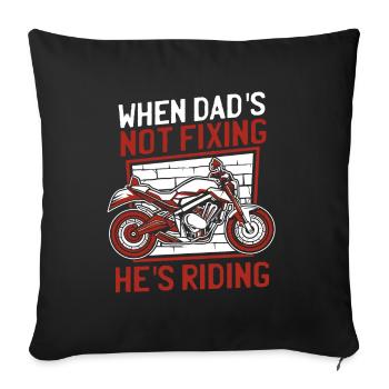 Motorrad Motard Moto Moto Papa - Housse de coussin décorative 45 x 45 cm - noir - Devant