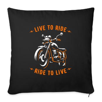 Moto Motard Moto - Housse de coussin décorative 45 x 45 cm - noir - Devant