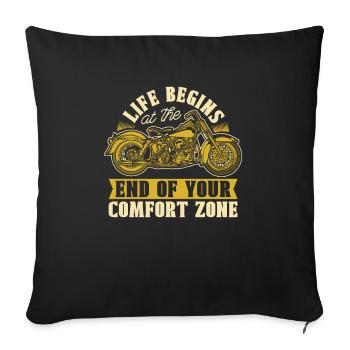 Moto Motard Moto - Housse de coussin décorative 45 x 45 cm - noir - Devant