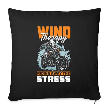 Moto Motard Motard - Housse de coussin décorative 45 x 45 cm - noir - Devant