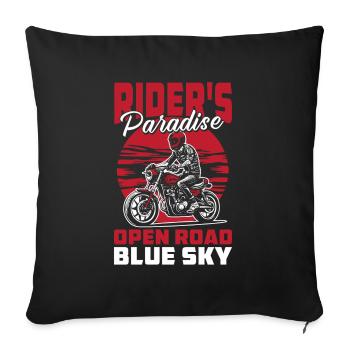 Moto Motard Motard - Housse de coussin décorative 45 x 45 cm - noir - Devant