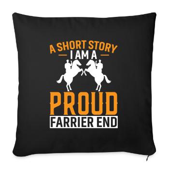 Une histoire courte, je suis un fier maréchal-ferrant - Housse de coussin décorative 45 x 45 cm - noir - Devant