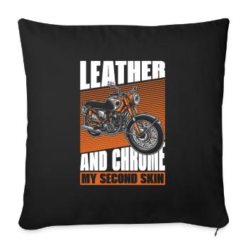 Moto Motard Motard - Housse de coussin décorative 45 x 45 cm - noir - Devant
