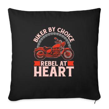 Moto Motard Motard - Housse de coussin décorative 45 x 45 cm - noir - Devant