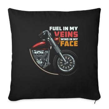 Moto Motard Motard - Housse de coussin décorative 45 x 45 cm - noir - Devant