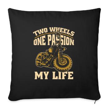 Moto Motard Motard - Housse de coussin décorative 45 x 45 cm - noir - Devant