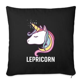 Lepricorn - Housse de coussin décorative 45 x 45 cm - noir - Devant