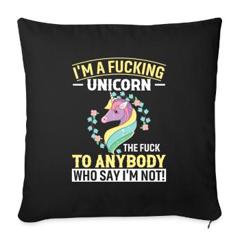Je suis une de licorne... La baise à tous ceux qui S - Housse de coussin décorative 45 x 45 cm - noir - Devant