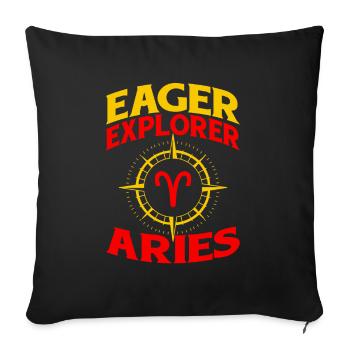 Aries Adventure - Sofa pillowcase 17,3'' x 17,3'' (45 x 45 cm) - black - Front