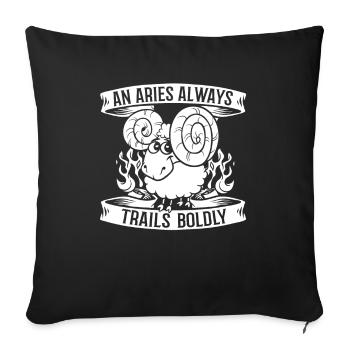 Aries Horoscope Zodiac Zodiac Aries - Sofa pillowcase 17,3'' x 17,3'' (45 x 45 cm) - black - Front