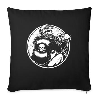 Motorrad Biker Motorbike Skull Motorcycle - Sofa pillowcase 17,3'' x 17,3'' (45 x 45 cm) - black - Front
