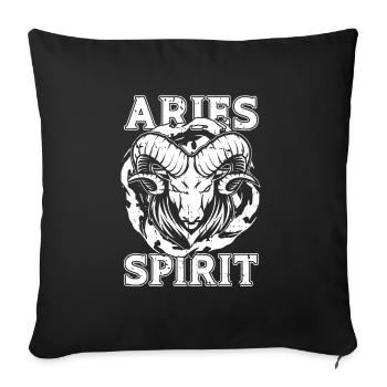 de feu Bélier - Housse de coussin décorative 45 x 45 cm - noir - Devant
