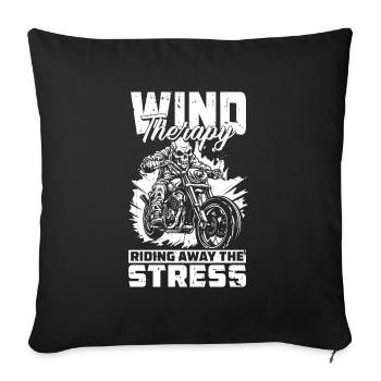 Moto Motard Motard - Housse de coussin décorative 45 x 45 cm - noir - Devant
