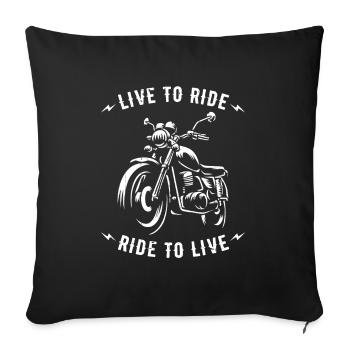 Moto Motard Motard - Housse de coussin décorative 45 x 45 cm - noir - Devant