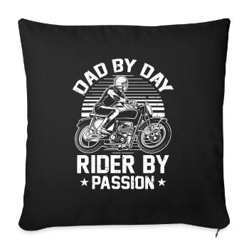 Motorrad Motard Moto Moto Papa - Housse de coussin décorative 45 x 45 cm - noir - Devant