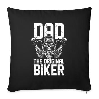 Motorrad Motard Moto Moto Papa - Housse de coussin décorative 45 x 45 cm - noir - Devant