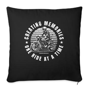 Motorrad Motard Moto Moto Papa - Housse de coussin décorative 45 x 45 cm - noir - Devant