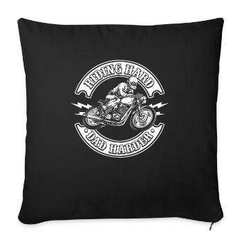 Motorrad Motard Moto Moto Papa - Housse de coussin décorative 45 x 45 cm - noir - Devant
