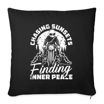Motorrad Biker Motorbike Motorcycle Therapy - Sofa pillowcase 17,3'' x 17,3'' (45 x 45 cm) - black - Front