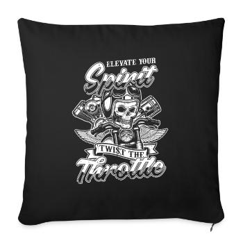 Motorrad Biker Motorbike Motorcycle Therapy - Sofa pillowcase 17,3'' x 17,3'' (45 x 45 cm) - black - Front