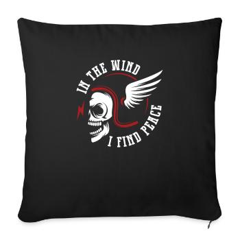 Motorrad Biker Moto Moto Thérapie - Housse de coussin décorative 45 x 45 cm - noir - Devant