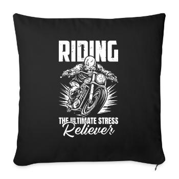 Motorrad Biker Motorbike Motorcycle Therapy - Sofa pillowcase 17,3'' x 17,3'' (45 x 45 cm) - black - Front