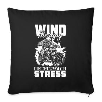 Moto Motard Motard - Housse de coussin décorative 45 x 45 cm - noir - Devant
