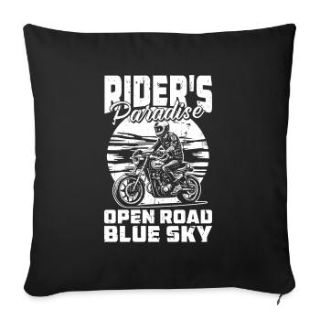 Moto Motard Motard - Housse de coussin décorative 45 x 45 cm - noir - Devant