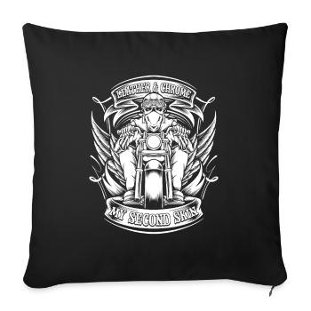 Moto Motard Motard - Housse de coussin décorative 45 x 45 cm - noir - Devant