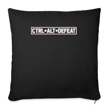 Gamer Gaming Raccourcis clavier Ctrl Alt Défaite - Housse de coussin décorative 45 x 45 cm - noir - Devant