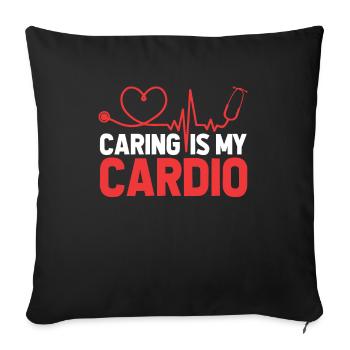 Nurse Cardio Heart - Sofa pillowcase 17,3'' x 17,3'' (45 x 45 cm) - black - Front